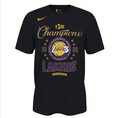 Los Angeles Lakers Nike 2020 NBA Finals Champions Celebration Roster T-Shirt Black