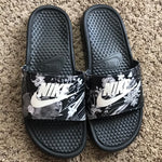 Nike Benassi JDI Print Slide Womens Black Summit White Black Floral